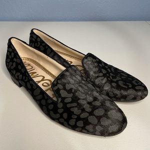 Sam Edelman Black Gray Leopard Leather Jordy Flats